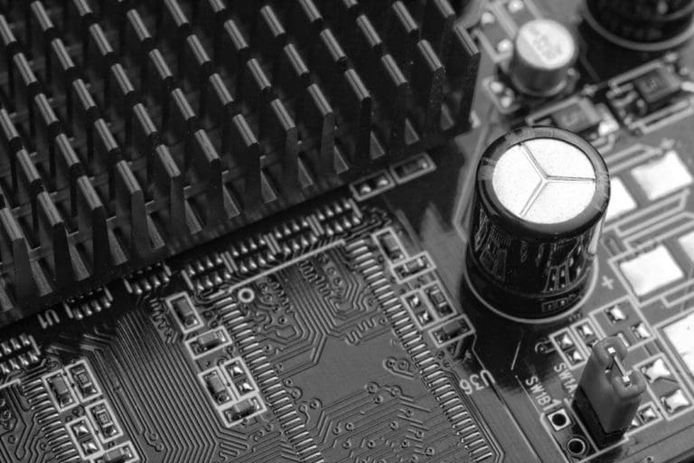 a closeup of a printed circuit board